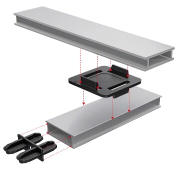 Due rail di alluminio per posa decking